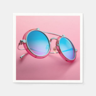 Zonnebril thema ontwerp, roze cool servet