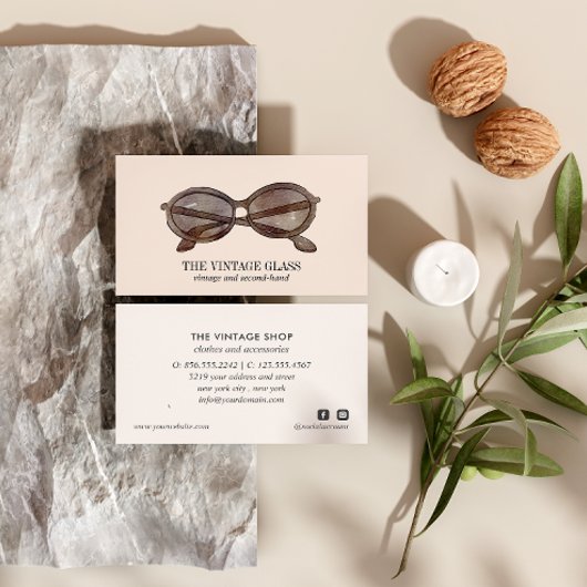  zonnebril, tweede handwerkplaats visitekaartje