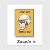 Zonnebril Uit, Botten Uit Schedel Sticker (Vel)