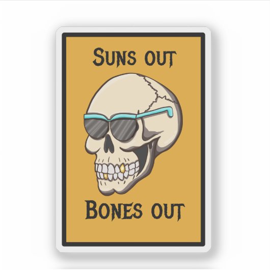 Zonnebril Uit, Botten Uit Schedel Sticker (Voorkant)