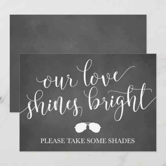 Zonnebril voor gebaren - Onze liefde is helder (Voorkant / Achterkant)