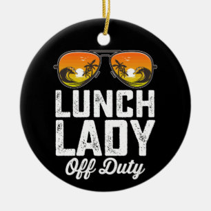 Zonnebril voor lunchdame buiten dienst Laatste sch Keramisch Ornament
