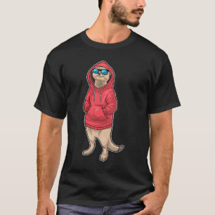 Zonnebril voor stokstaartjes in de winter t-shirt