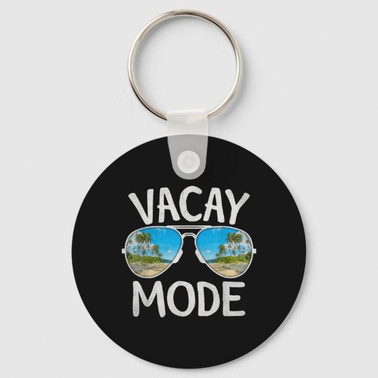 Zonnebril Voor Vakantie Palmboom Strand Sleutelhanger (Voorkant)