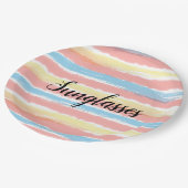 Zonnebril Waterverf geel roze blauw Papieren Bordje (Gekanteld)