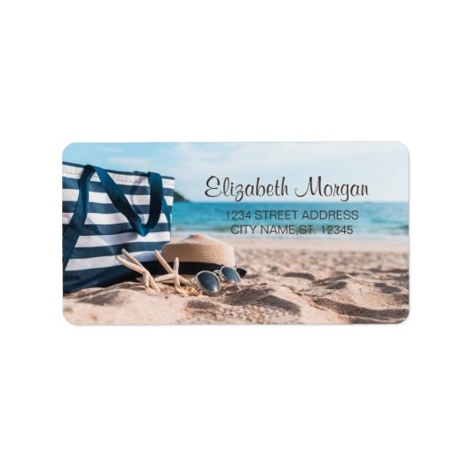 Zonnebril Zak Strand Schelpen Etiket (Voorkant)