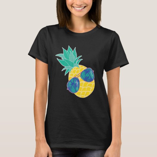 Zonnebrillen anananas Aloha strandt Hawaii T-shirt (Voorkant)