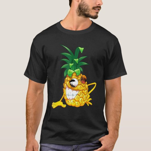 Zonnebrillen anananasappel Aloha strandt Hawaiian  T-shirt (Voorkant)