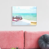 Zonnebrillen bij strand canvas afdruk (Insitu (Woonkamer))