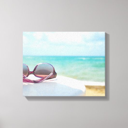 Zonnebrillen bij strand canvas afdruk (Voorkant)