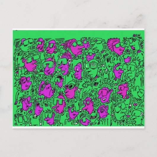 Zonnebrillen. Briefkaart (Voorkant)