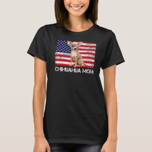 Zonnebrillen Chihuahua Mam Flag American Usa Dog T-shirt