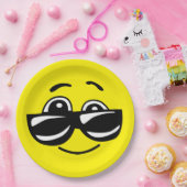 Zonnebrillen Cool Face Funny Emoticon Party Papieren Bordje (Feest)