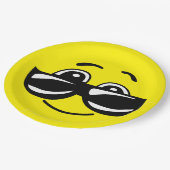 Zonnebrillen Cool Face Funny Emoticon Party Papieren Bordje (Gekanteld)