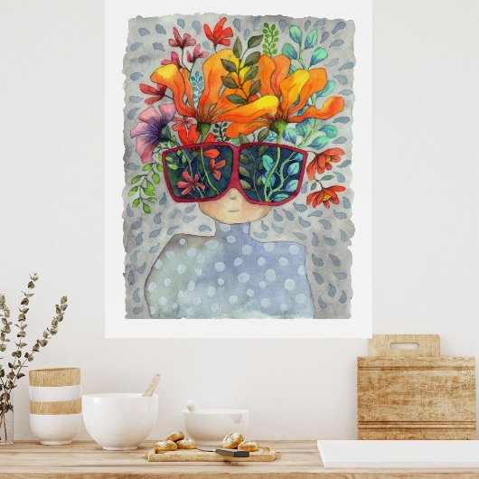 Zonnebrillen Creativiteit Kunst afdrukken Poster (Keuken)