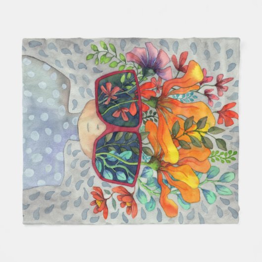 Zonnebrillen Creativiteit ventilatorbank Fleece Deken (Voorkant (Horizontaal))