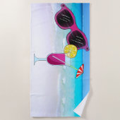 Zonnebrillen en drink keuken strandlaken (Voorkant)
