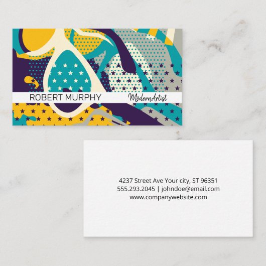 Zonnebrillen en Pop-kunst Visitekaartje (Voorkant / Achterkant)