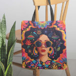 Zonnebrillen en Sass Tote Bag<br><div class="desc">Omarm uw unieke stijl en vier diversiteit met dit geweldige ontwerp. Het is gemaakt voor sterke, onafhankelijke vrouwen die graag hun mening uiten. Het ontwerp show een zelfverzekerde vrouw in gedurfde kleuren en coole motieven, een schommelende stijlvolle zonnebril en statement oorbellen. Levendige bloemen en abstracte kunst staan voor creativiteit en...</div>