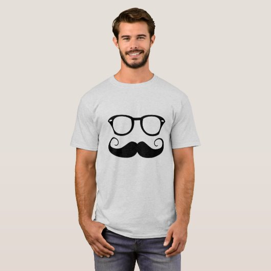 Zonnebrillen en snor t-shirt (Voorkant volledig)