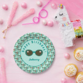 Zonnebrillen en surfplanken op zaterdag papieren bordje (Feest)