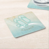 Zonnebrillen en Teenslippers Aqua ID623 Kartonnen Onderzetters (Schuin)