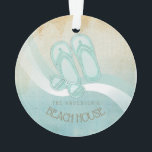 Zonnebrillen en Teenslippers Aqua ID623 Ornament<br><div class="desc">Dit acrylzandontwerp in de zachte kleuren van zee en ornament stelt u in staat om eenvoudig uw eigen naam en tekst toe te voegen met behulp van de meegeleverde sjabloon. De eenvoudige zonnebril en teenslippers afbeelding op een benauwde, waterverf achtergrond wordt benadrukt door een golfaccent in aqua en wit. Als...</div>