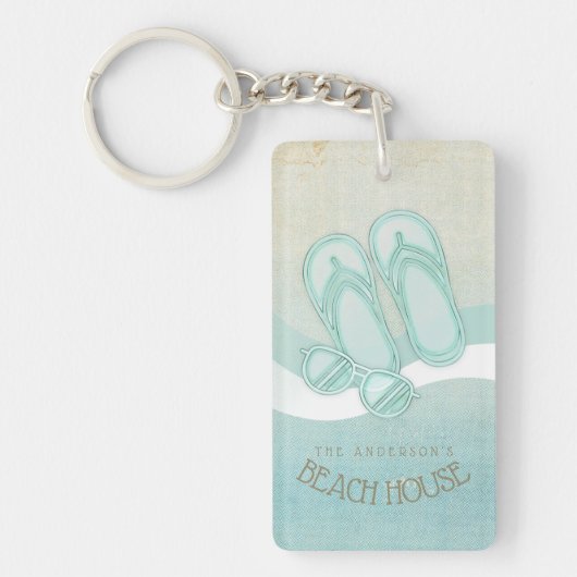 Zonnebrillen en Teenslippers Aqua ID623 Sleutelhanger (Voorkant)