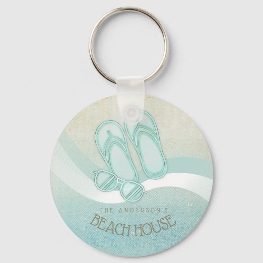 Zonnebrillen en Teenslippers Aqua ID623 Sleutelhanger (Voorkant)