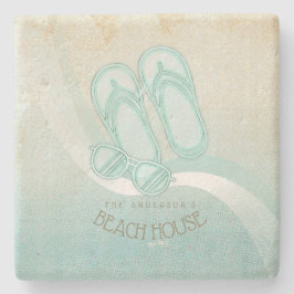 Zonnebrillen en Teenslippers Aqua ID623 Stenen Onderzetter