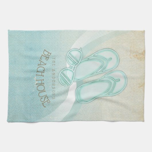 Zonnebrillen en Teenslippers Aqua ID623 Theedoek (Horizontaal)