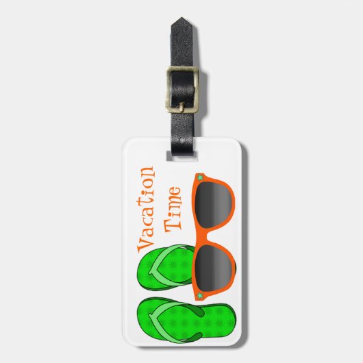 Zonnebrillen en Teenslippers Bagagelabel (Voorkant verticaal)