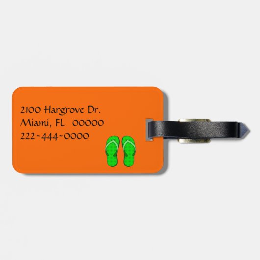 Zonnebrillen en Teenslippers Bagagelabel (Achterkant horizontaal)
