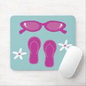 Zonnebrillen en Teenslippers Muismat (Met muis)