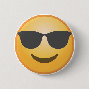 Zonnebrillen glimlachen Emoji Ronde Button 5,7 Cm