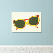 Zonnebrillen in geel en rood Canvas Prints (Insitu (Houten vloer))