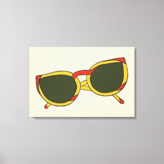 Zonnebrillen in geel en rood Canvas Prints (Voorkant)