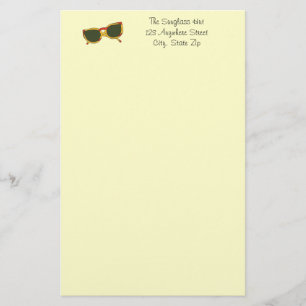 Zonnebrillen in geel en rood op Stationery Briefpapier
