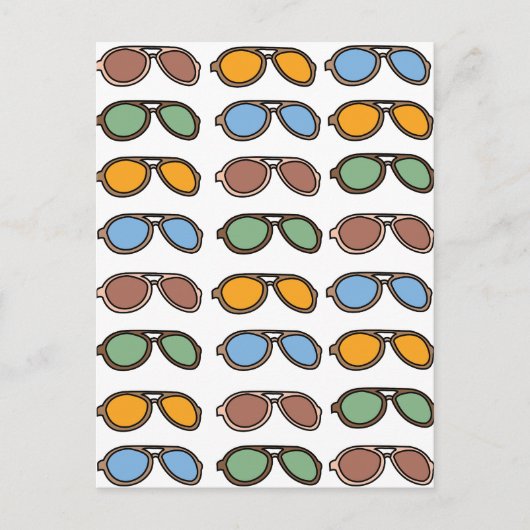 Zonnebrillen Kleurrijke Zomerzonnebril Briefkaart (Voorkant)