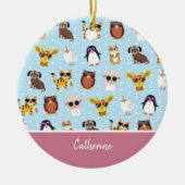 Zonnebrillen met de naam Kerstmis Keramisch Ornament (Voorkant)