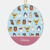 Zonnebrillen met de naam Kerstmis Keramisch Ornament (Links)