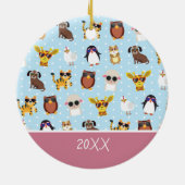 Zonnebrillen met de naam Kerstmis Keramisch Ornament (Achterkant)