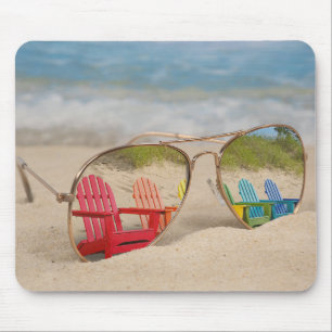 Zonnebrillen met doorsneetstoelen muismat