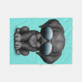 Zonnebrillen met een zwarte puppy fleece deken (Voorkant (Horizontaal))