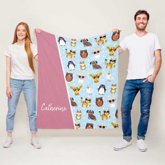 Zonnebrillen met naam voor de levende dieren fleece deken (In situ)