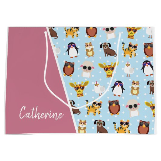 Zonnebrillen met naam voor de levende dieren groot cadeauzakje (Voorkant)