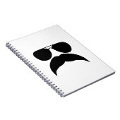 Zonnebrillen met snor - Kies achtergrondkleur Notitieboek (Rechterzijde)