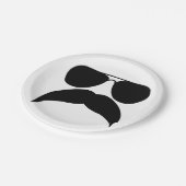 Zonnebrillen met snor - Kies achtergrondkleur Papieren Bordje (Gekanteld)