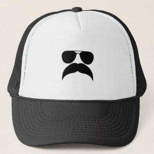 Zonnebrillen met snor - Kies achtergrondkleur Trucker Pet