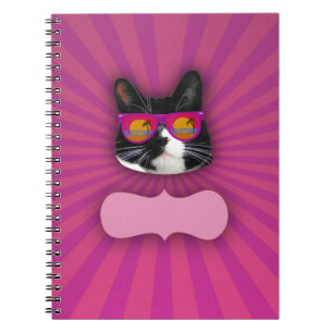  zonnebrillen met Tuxedo Cat Fun Notitieboek